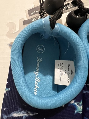 Neu mit Etikett Tommy Bahama Kleinkind-Wasser-Badeschuhe-Größe 3/4 blau Hai-N2 - Bild 3 von 6