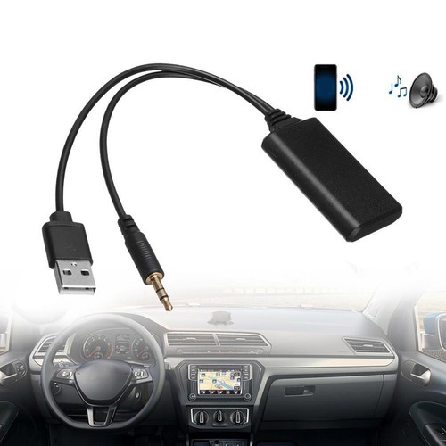 Car 12V bluetooth Module Adapter Stereo Cable AUX-IN Jack Aux USB Wireles|NeW - Photo 1/12