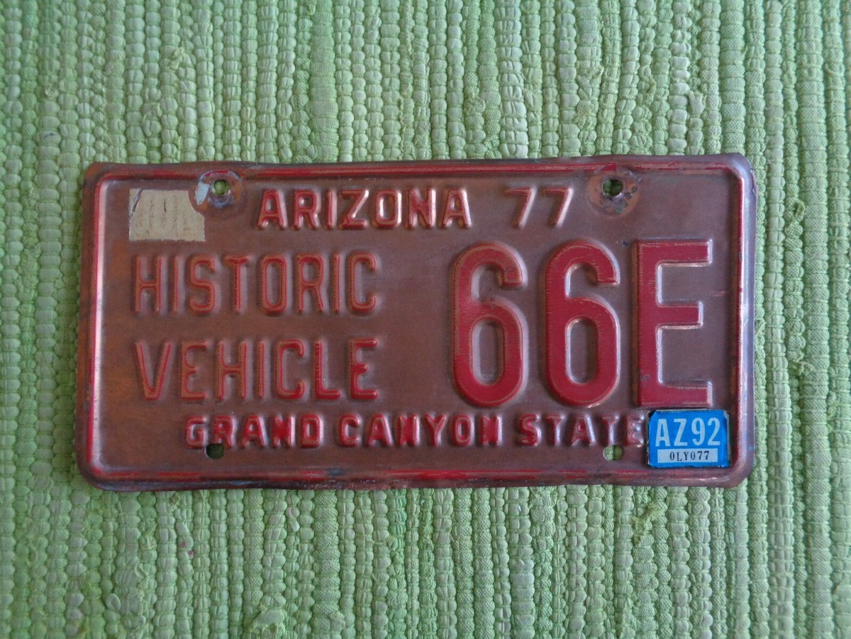 『ヴィンテージ アメリカン』1977 アリゾナ歴史的車両 ライセンスプレート 1977 Arizona Historic Vehicle COPPER License Plate AZ Tag 3 digit