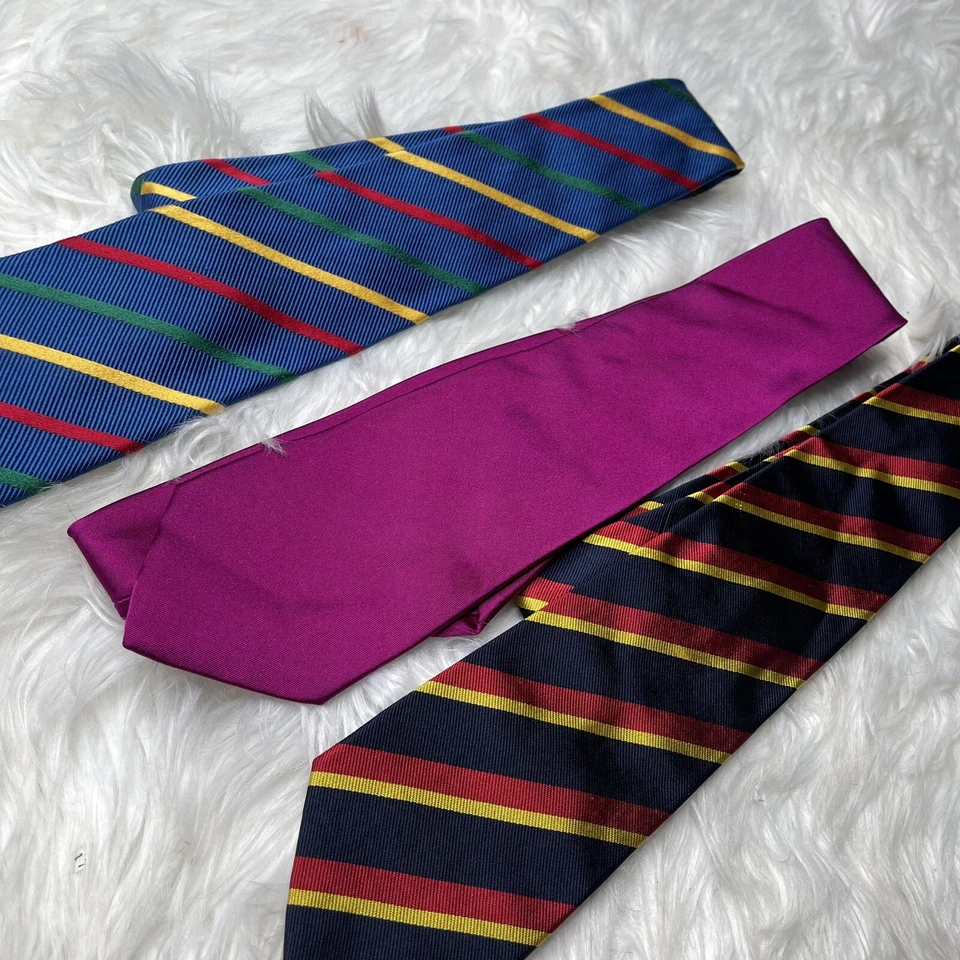 Corbata Ben Silver Charleston Classic Rep pura seda inglesa lote de 3 60 largas Foto 2 de 4