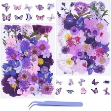 103pcs Purple Dried Pressed Flowers For Crafts Dry Flowers Kit For Resin Moldsep