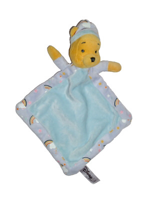 WIE NEU* WINNIE POOH DISNEY Simba Bär Teddy Teddybär blau Regenbogen Schmusetuch