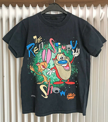 ''REN & STIMPY SHOW'' t-shirt M / true vintage rare 90s Nicktoons MTV 1991