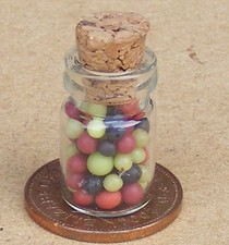 Dolls House Glass Jar 1.1cm x 2cm Of Fizzy Sweets 1:12 Scale Miniature tumdee