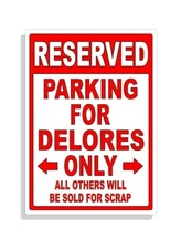 Personalized Parking Sign Wall Decal Metal Sign No Parking Customized Delores