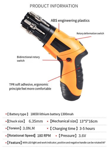 3.6V Cordless Screwdriver with Magnetic Screw Driver Precision NEW - Picture 2 of 11