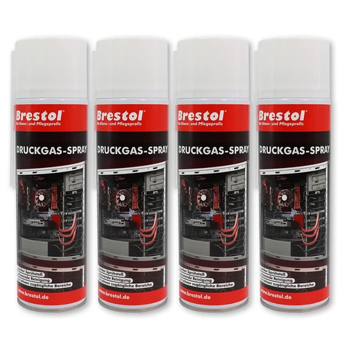 (17,45€/L) 4x 500 ml Druckluft-Spray Druckgas-Spray Luftdruckspray PC-Entstauber