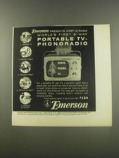1956 Emerson Port-O-Rama Portabe TV-Phonoradio Advertisement