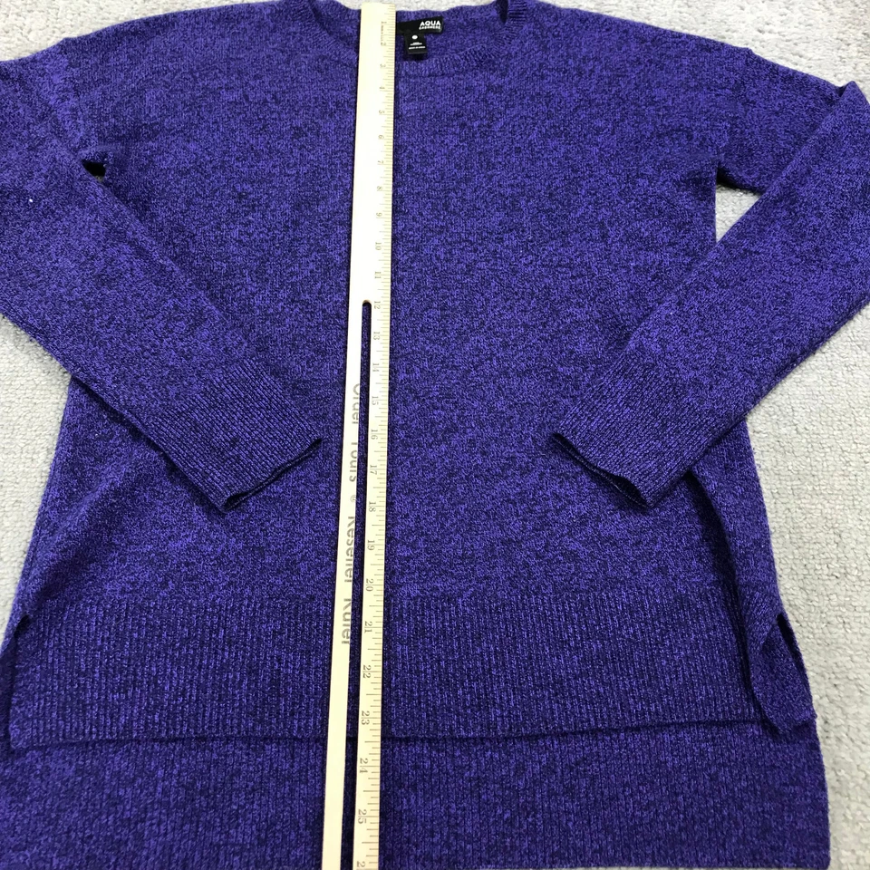 Suéter Aqua Mujer Extra Pequeño Alto Bajo Púrpura Cachemira Preppy Informal Adulto Foto 4 de 4