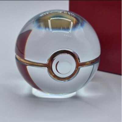Baccarat Pokemon Crystal Ball Figurine 25th Anniversary Pokeball
