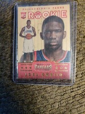 2014-15 Panini Threads Joel Embiid Wood Rookie SP 76ers MVP