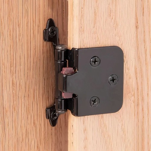 20 piezas bisagras de gabinete negro mate superpuestas cierre automático para puerta de armario de cocina - Imagen 10 de 17