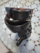Men's BROOKS BROTHERS Dress Belt NEW Black Leather Silver Hdwr Made Italy 34
