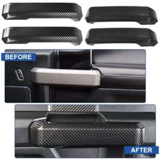 Interior Door Handle Panel Trim Cover Set For Ford F150 2015-2020 Carbon Fiber