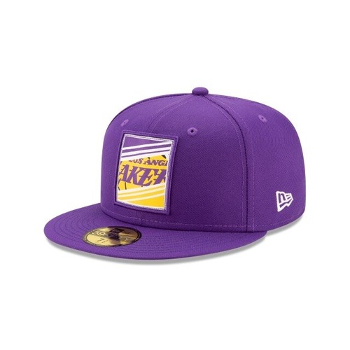 NUEVA GORRA AJUSTADA LOS ANGELES LAKERS New Era 7 3/4 59FIFTY limitada púrpura - Imagen 1 de 7