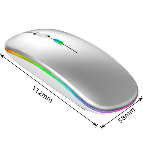 AU Rechargeable Slim Wireless Mouse Bluetooth 5.1+ 2.4G Cordless For Laptop PC - Picture 12 of 16