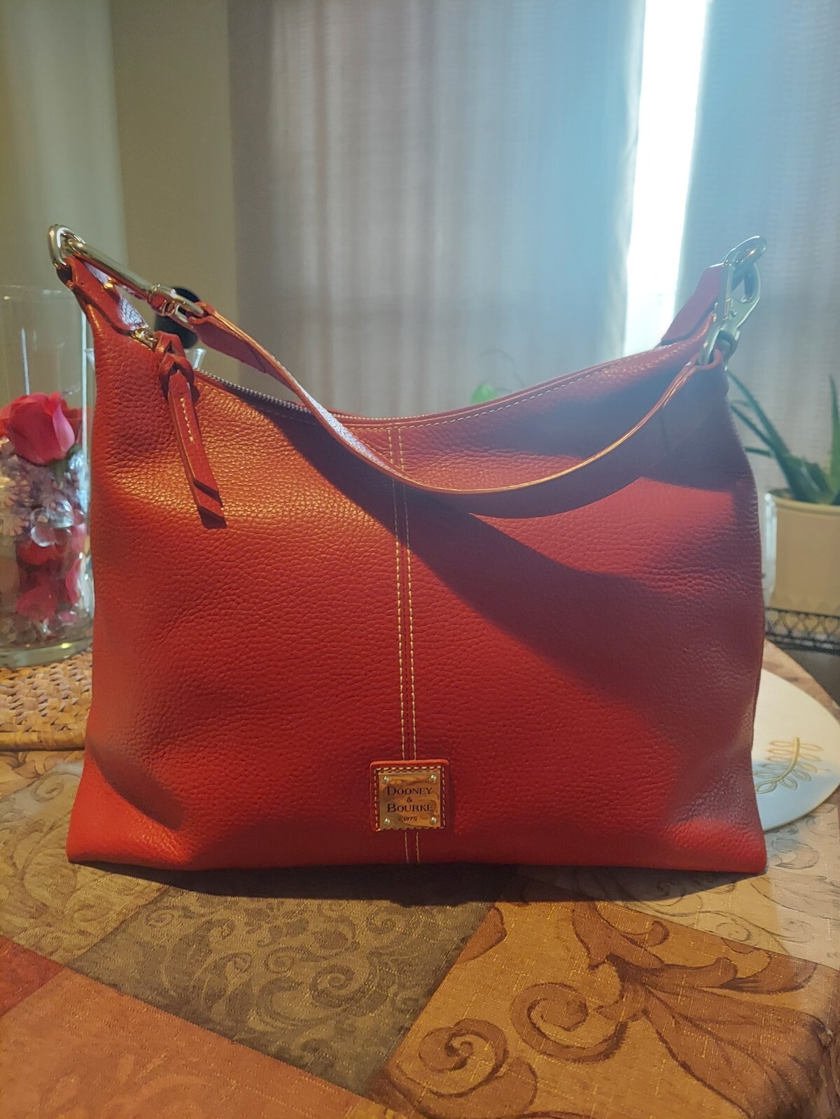 Dooney and Bourke Juliette Pebble Leather Hobo Bag Red eBay