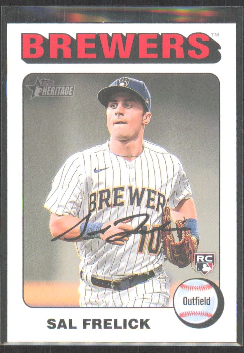 2024 Topps Heritage White Border Sal Frelick Rookie Milwaukee Brewers #451