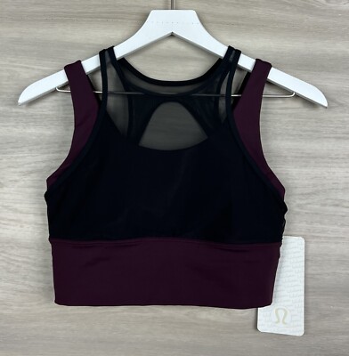 Lululemon Double Tap Bra II Size 8 B/C Cup    Mesh Dark Adobe Black DKAD 47538