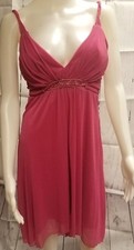 Formal Short Dress Speechless Size Medium Hot Pink Sparkles Empire Waist V Neck