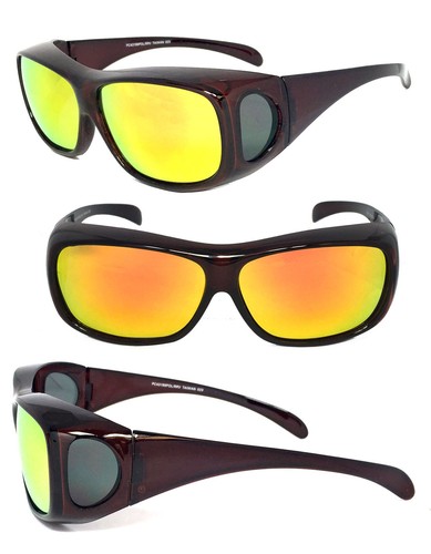 1 oder 2 Paar polarisierte verspiegelte Gläser PASSEND ÜBER Sonnenbrille Abdeckung Rx Brille UV 400 - Bild 16 von 25