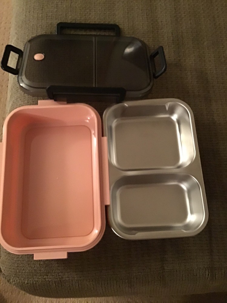 Stainless Steel 2-Compartment Bento Lunch Box for Adults & Kids Stainless Steel 2-Compartment Bento Lunch Box for Adults & Kids