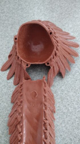 1960's-70's Auth/Orig Marx Johnny West Geronimo Feather Head Dress w/ Tail - Picture 2 of 5