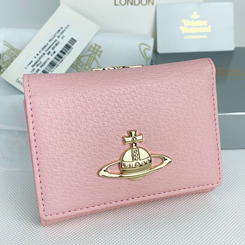 新品♡Vivienne Westwood　913VW138 三つ折り財布 ピンク see description 4colors Vivienne Westwood Tri-fold Wallet, Clasp