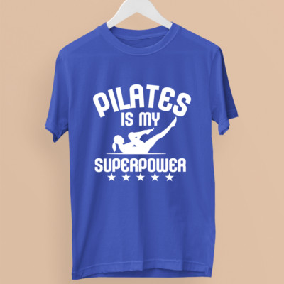 T-Shirt Pilates is my Super Power Fitnessstudio Fitness Training Übung lustige Yoga Geschenke