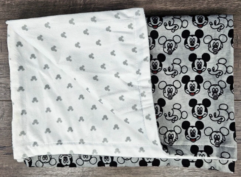 Manta de recepción Minky Mickey Mouse gris bebé niño Disney Foto 2 de 4