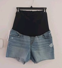 Isabel Maternity Over The Belly Denim Shorts ...
