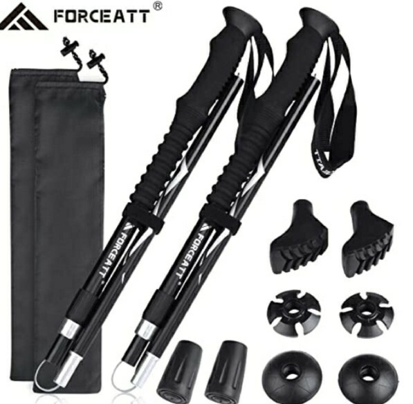 ioutdoor Bastoni Trekking Bastoncini da Trekking Pieghevoli e Antiurto 110-130cm in Alluminio 7075 con Schiuma Eva Maniglia Ultraleggero per Escursionismo Campeggio Camminate