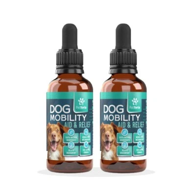PETFORIA Dog Pain Relief Anti Inflammatory Twin Pack - Releive Pain Fast - 100% Natural.