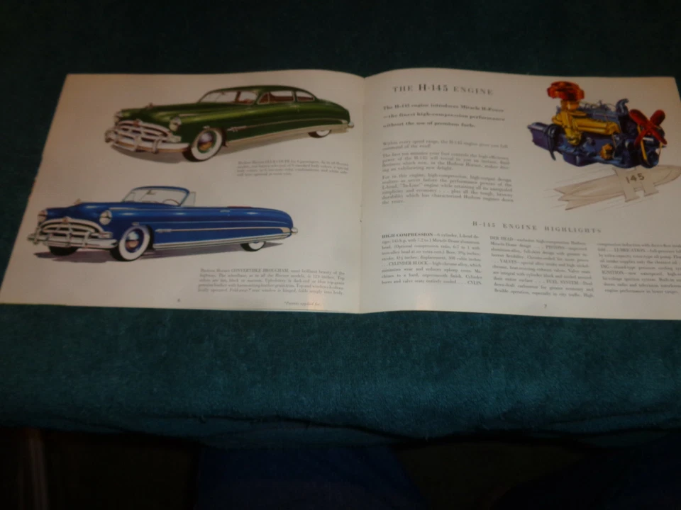 Folleto de ventas Hudson Hornet 1951/carpeta original del concesionario Foto 4 de 4