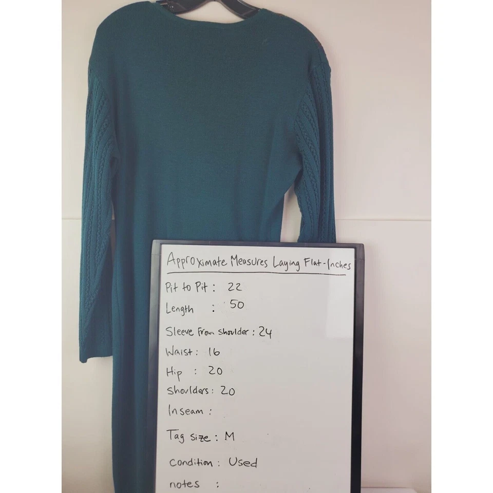 Maxi Vestido Tejido Suéter de Lana Carole Little Floral Botón Delantero M Foto 3 de 4