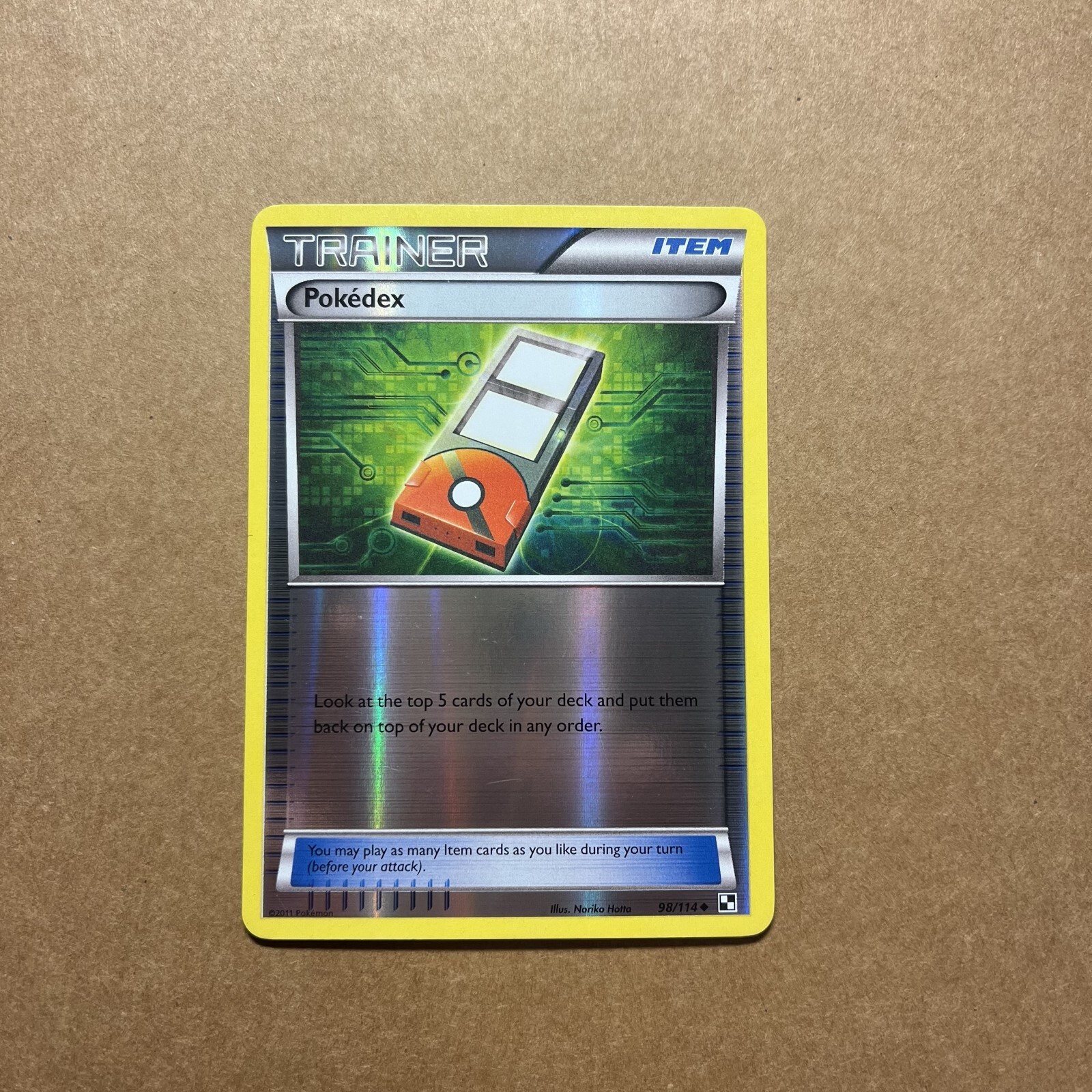 Pokedex - 98/114 - Uncommon - Reverse Holo LP, English Pokemon Black and White