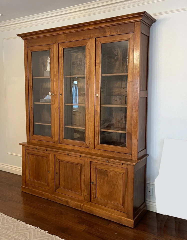 Antiguo aparador francés estantería con puertas de cristal ~ Hecho en Francia Foto 3 de 4