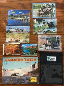 VINTAGE LOT TRAVEL BOOKS & POSTCARDS ( NIAGARA FALLS, MERAMEC CAVERNS, AMISH )