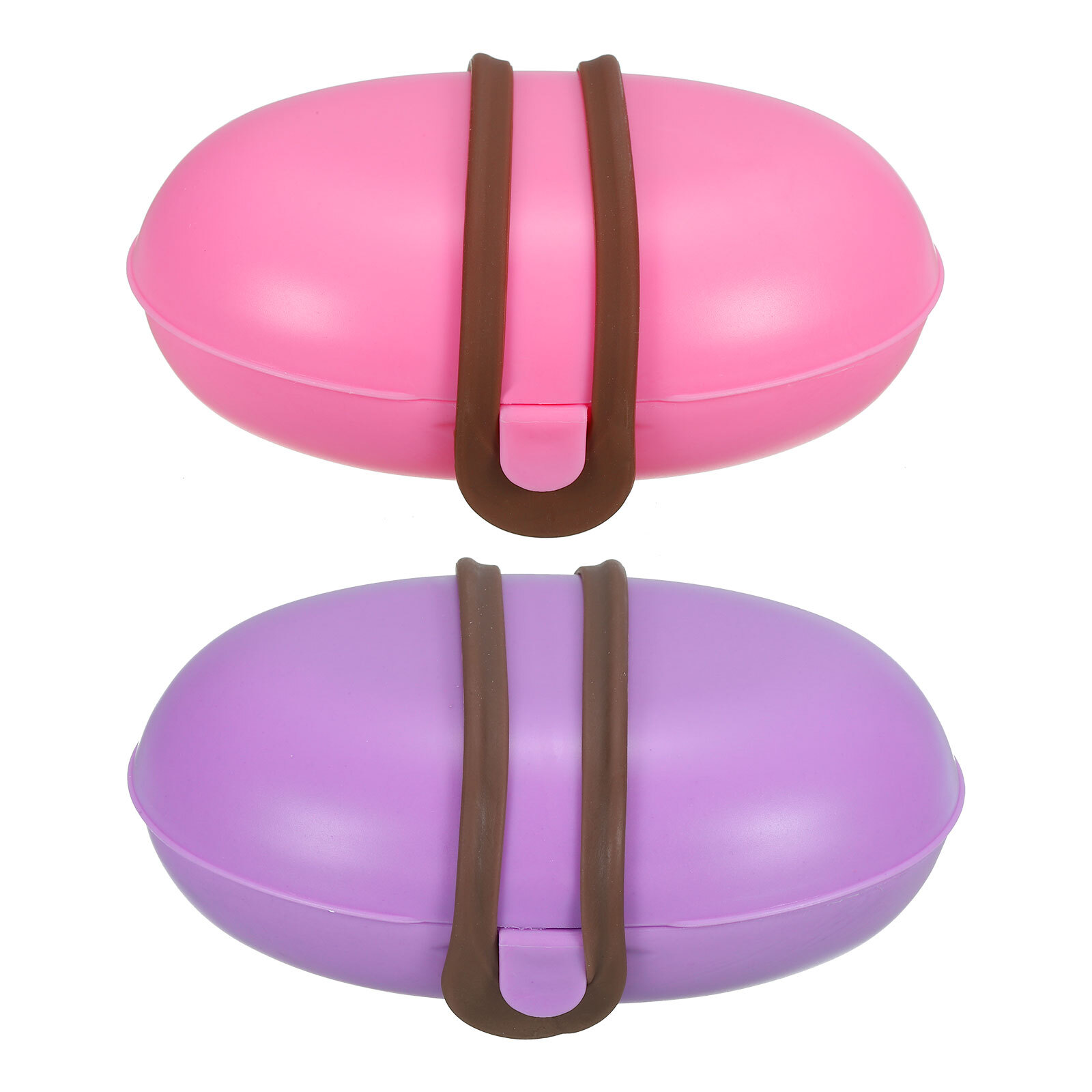Travel Soap Holder, 2 Pack Soap Bar Box Container Case with Band Dark Red Purple