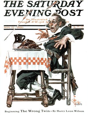 Saturday Evening Post 1920 Cover  Reproduction Giclee Print Turkey Hunt