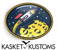Rocket Belt Buckle - Retro Rocket Spaceship Belt Buckle - 761