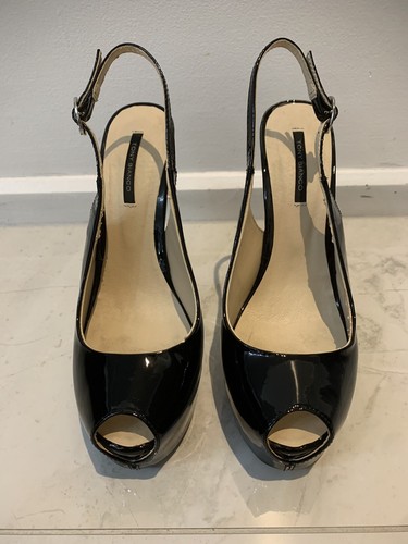 Tony Bianco Black Patent Peep Toe Stiletto Heel Size 8 - Picture 3 of 11