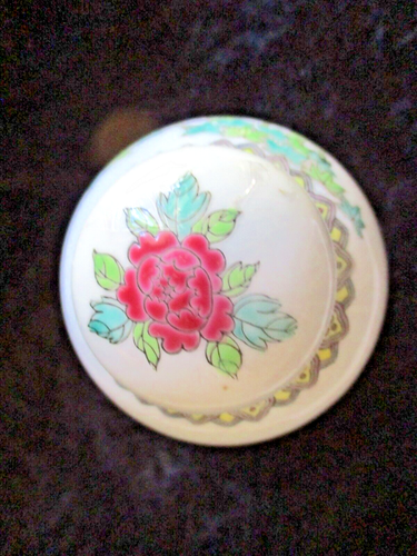 Vintage Chinese Small Ginger Jar Lidded With Bird and rose Pattern 11cm - Picture 4 of 6