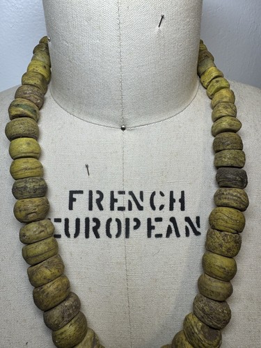 Vintage Hebron Kano trade beads yellow African Nigeria - Picture 4 of 11