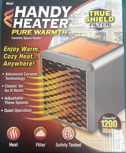 Handy Heater Pure Warmth Ceramic Space Heater, 1200 Watts, 3-Speed Control NEW - Picture 2 of 4