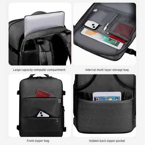 18" Laptop Bag Travel Backpack Capacity Carry on Backpack Lightweight US - Picture 5 of 14