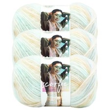  3 Pack Lion Brand Yarn 827-600AP Scarfie Lite Yarn, Palm