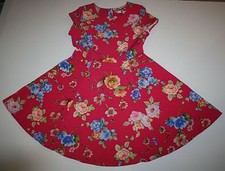 New Very UK Girls Dress 10 year Dark Pink  Floral Print Party Fancy Twirl Fun