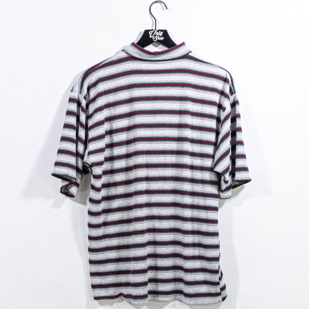 Bugle Boy Striped Textured Polo Shirt Large VTG 90s Surf Bugle Boy Striped Textured Polo Shirt Large VTG 90s Surf