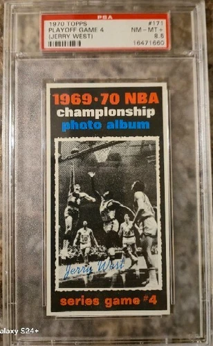1970 TOPPS #171 PLAYOFF GAME 4 JERRY WEST PSA 8.5 NM-MT+